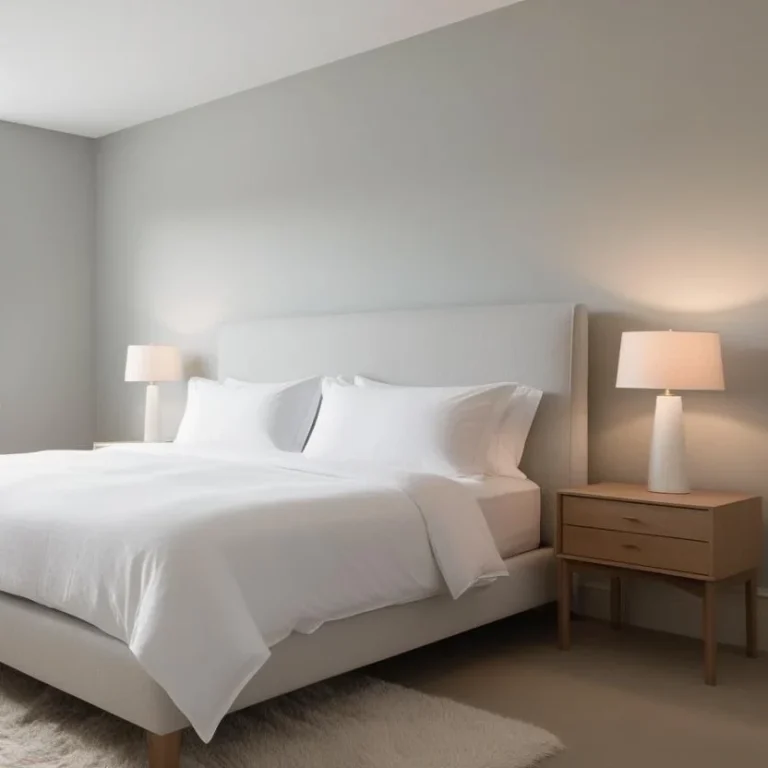 alt="Nettoyage de location de courte durée professionnels à Strasbourg – chambre beige propre et organisée"